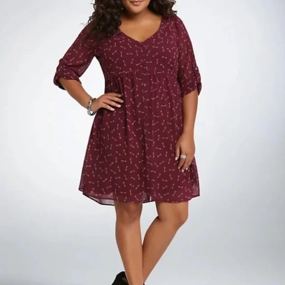 Torrid Arrow Print Sheer Shirt Dress (NWT) - Picture 1 of 3